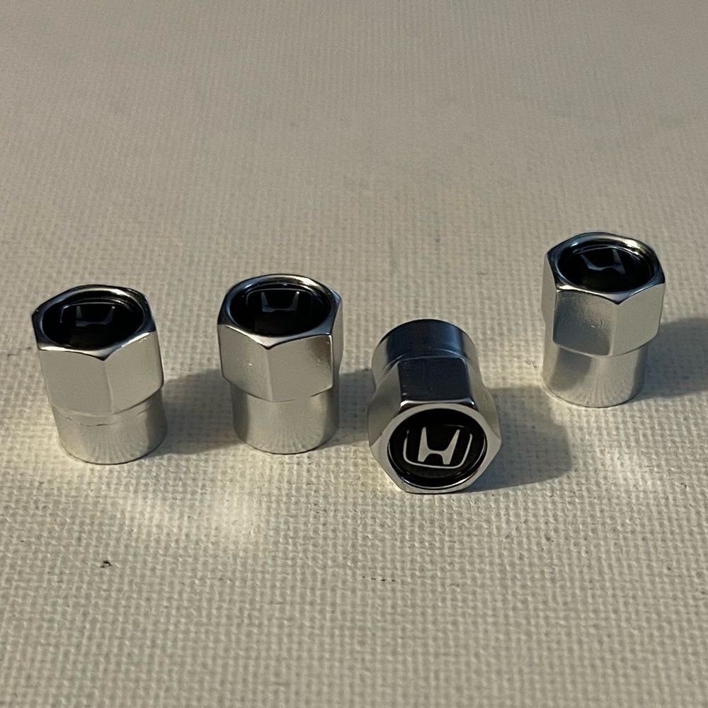 Honda Logo valve Stem caps in Silver set of 4 NWT